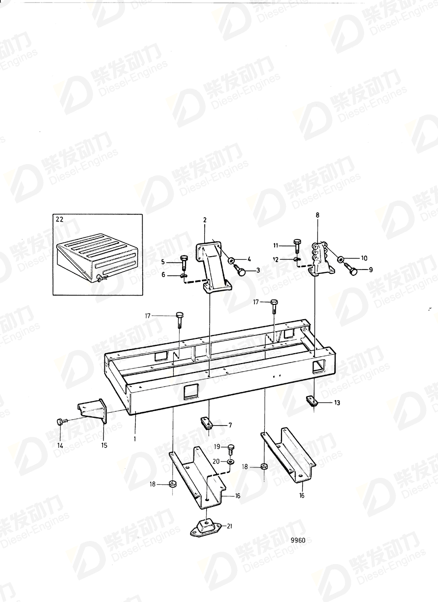 volvo penta Guide rail 862622 Drawing volvo penta Guide rail 862622 Drawing